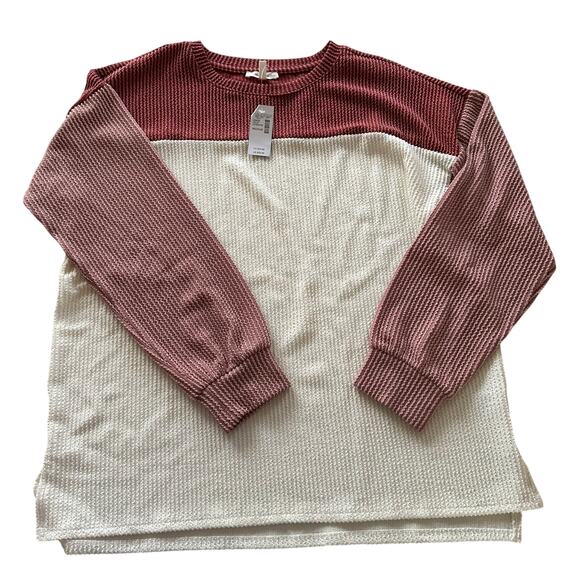 New Maurices Women's Wavy Ribbed Colorblock Tunic Shirt Multicolor Medium - Picture 1 of 6